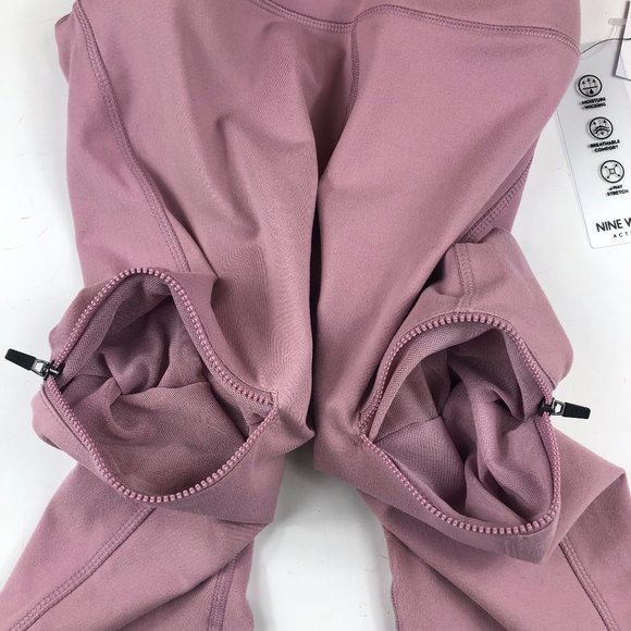 NEW - Nine West Active Pink Leggings with Zip Pockets Athleisure Comfy Gym - Picture 7 of 10